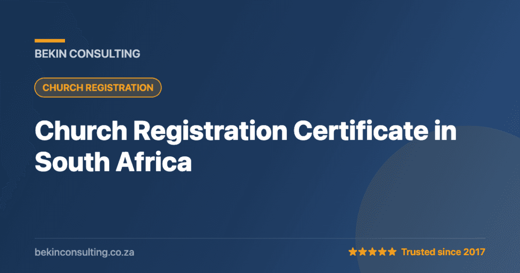 Church Registration Certificate in South Africa