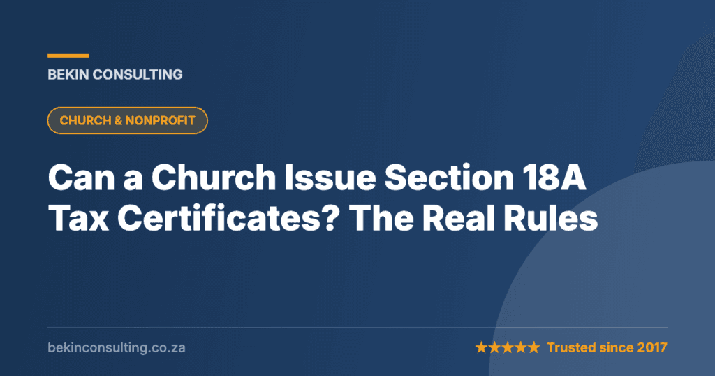 Can a Church Issue Section 18A Tax Certificates? The Real Rules